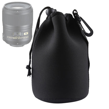 Neoprene SLR Camera Lens Carrying Bag Pouch Bag with Carabiner, Size: 10x18cm(Black) by buy2fix