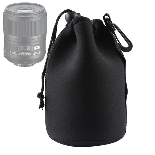 Neoprene SLR Camera Lens Carrying Bag Pouch Bag with Carabiner, Size: 10x18cm(Black) by buy2fix