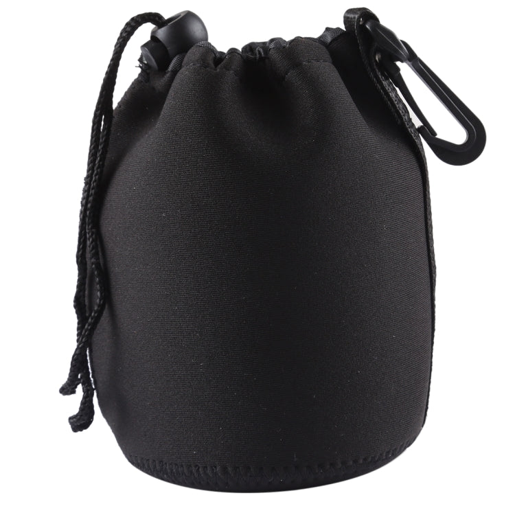 Neoprene SLR Camera Lens Carrying Bag Pouch Bag with Carabiner, Size: 10x14cm(Black) by buy2fix