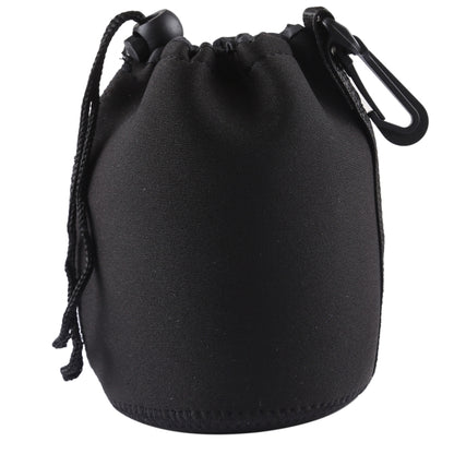 Neoprene SLR Camera Lens Carrying Bag Pouch Bag with Carabiner, Size: 10x14cm(Black) by buy2fix