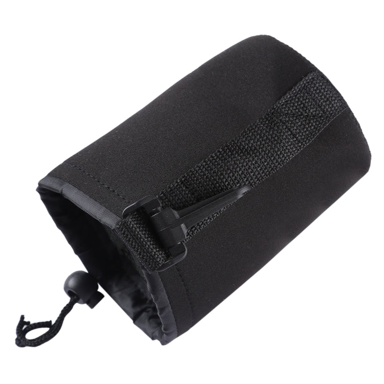 Neoprene SLR Camera Lens Carrying Bag Pouch Bag with Carabiner, Size: 10x14cm(Black) by buy2fix