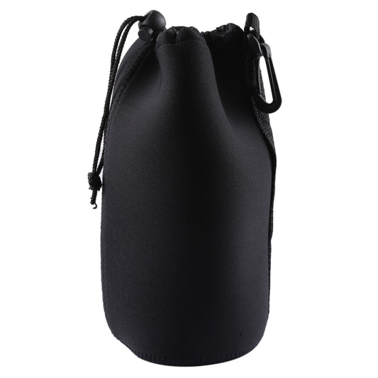 Neoprene SLR Camera Lens Carrying Bag Pouch Bag with Carabiner, Size: 10x22cm(Black) by buy2fix