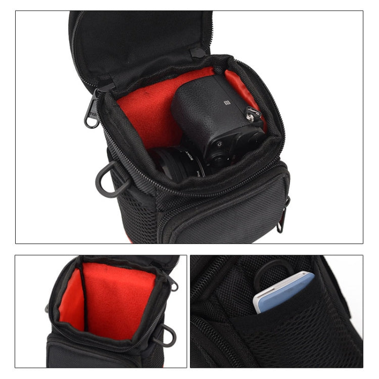 Universal Mini Digital Cloth Camera Bag with Strap, Size: 115 x 105 x 155mm(Black) by buy2fix