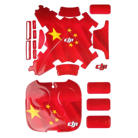 4D Imitation Carbon Fiber PVC Water Resistance Sticker Kit for DJI Phantom 3 Quadcopter & Remote Controller & Battery(Chinese Flag Pattern) -  by buy2fix | Online Shopping UK | buy2fix