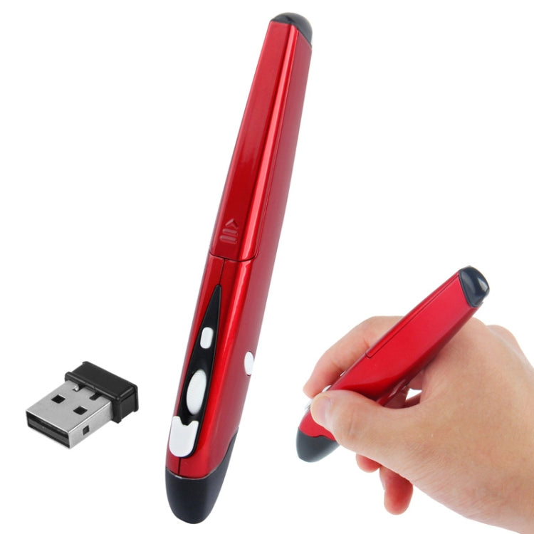 2.4GHz Wireless Pen Mouse with USB Mini Receiver, Transmission Distance: 10m (EL-P01)(Red) by buy2fix