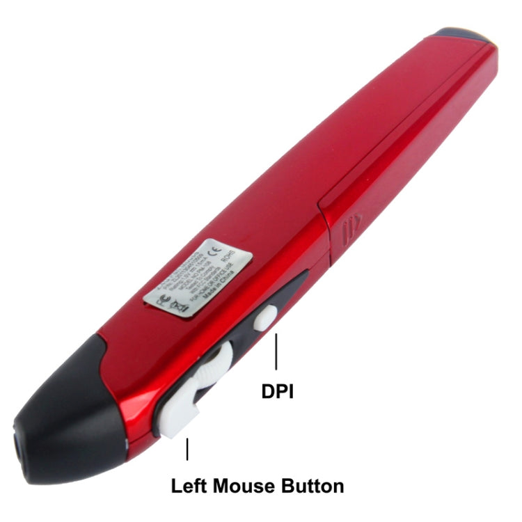 2.4GHz Wireless Pen Mouse with USB Mini Receiver, Transmission Distance: 10m (EL-P01)(Red) by buy2fix