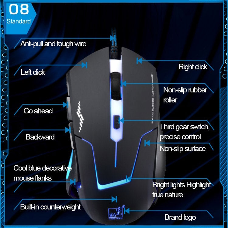 T7 Wired 3 Color Changeable 1200 DPI 1600DPI 2400DPI Gaming USB Optical Mouse by buy2fix