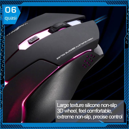 T7 Wired 3 Color Changeable 1200 DPI 1600DPI 2400DPI Gaming USB Optical Mouse by buy2fix