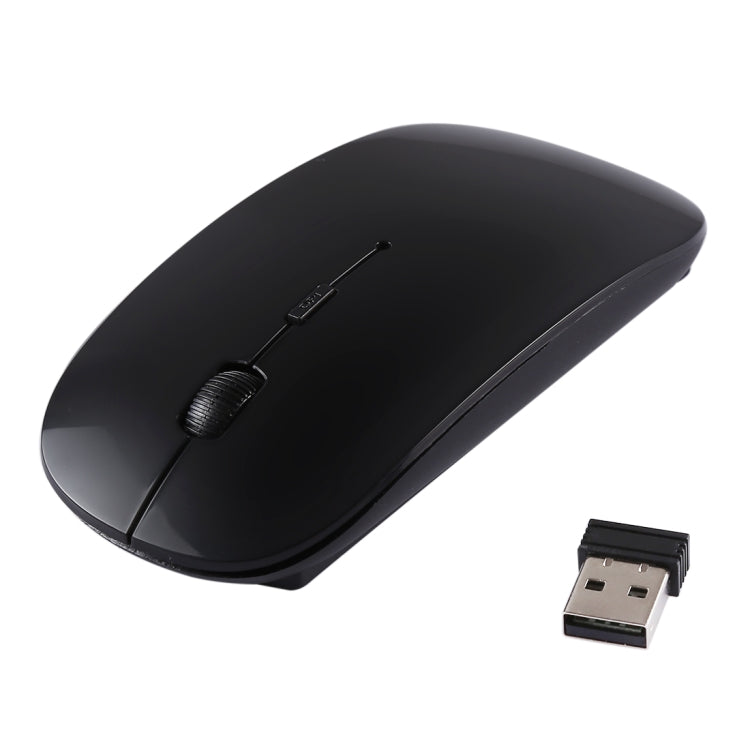 2.4GHz Wireless Ultra-thin Laser Optical Mouse with USB Mini Receiver, Plug and Play(Black) - Wireless Mice by buy2fix | Online Shopping UK | buy2fix