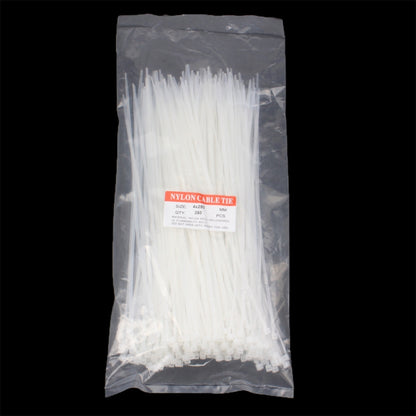 25cm Self-Locking Nylon Cable Wire Zip Ties (500pcs in one packing, the price is for 500pcs)(White) - Booster Cable & Clip by buy2fix | Online Shopping UK | buy2fix