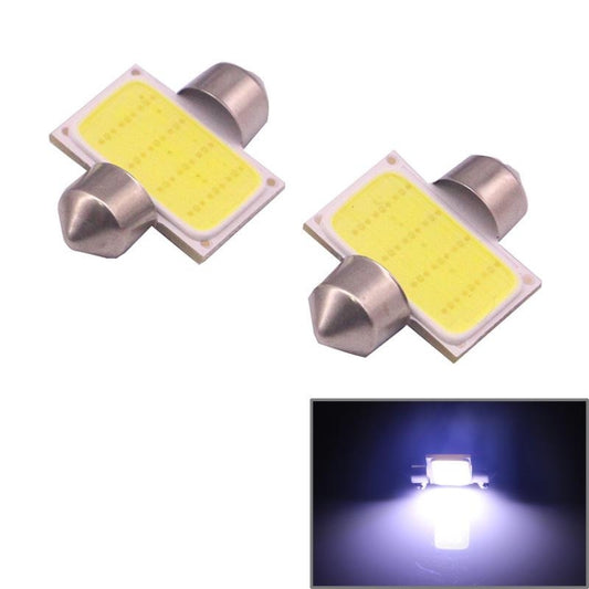 2 PCS 31mm 1.5W 80LM White Light 1 COB LED License Plate Reading Lights Car Light Bulb - Dome Lights by buy2fix | Online Shopping UK | buy2fix