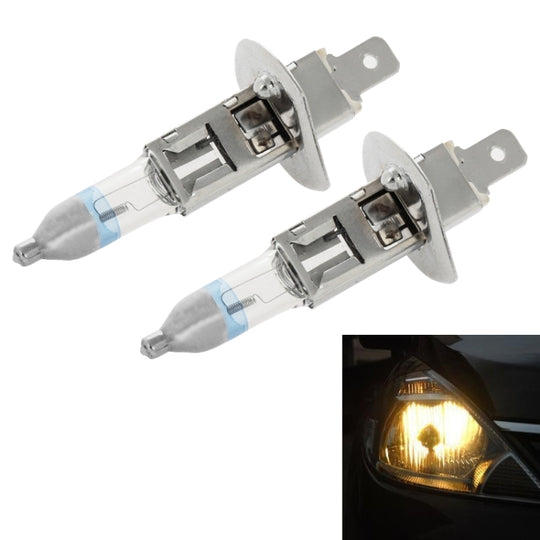 2 ampoules de phares de voiture au xénon H1 12V / 55W / 4300K ​​/ 1600lm, blanc chaud