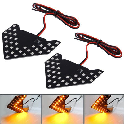Universal Bernstein Sequentiell Gelb 33 LED 3528 SMD Pfeile Licht für Auto Seitenspiegel Blinker (Paar)