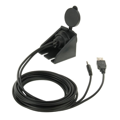 USB 2.0 & 3.5mm Male to Female Extension Cable with Car Flush Mount, Length: 2m - DIY Cables by buy2fix | Online Shopping UK | buy2fix