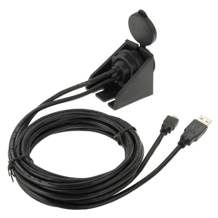 USB 2.0 & Micro HDMI (Type-D) Male to USB 2.0 & HDMI (Type-A) Female Adapter Cable with Car Flush Mount, Length: 2m - DIY Cables by buy2fix | Online Shopping UK | buy2fix