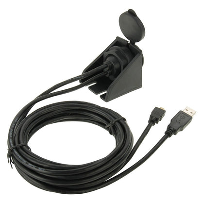 USB 2.0 & Micro HDMI (Type-D) Male to USB 2.0 & HDMI (Type-A) Female Adapter Cable with Car Flush Mount, Length: 2m - DIY Cables by buy2fix | Online Shopping UK | buy2fix