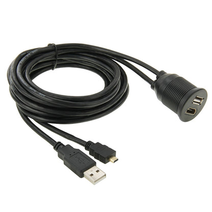 USB 2.0 & Micro HDMI (Type-D) Male to USB 2.0 & HDMI (Type-A) Female Adapter Cable with Car Flush Mount, Length: 2m - DIY Cables by buy2fix | Online Shopping UK | buy2fix