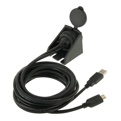 USB 2.0 & Mini HDMI (Type-C) Male to USB 2.0 & HDMI (Type-A) Female Adapter Cable with Car Flush Mount, Length: 2m - DIY Cables by buy2fix | Online Shopping UK | buy2fix