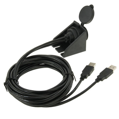 2 USB 2.0 Male to Female Extension Cable with Car Flush Mount, Length: 2m - DIY Cables by buy2fix | Online Shopping UK | buy2fix
