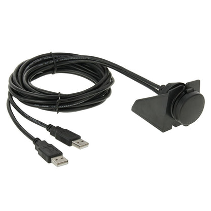 2 USB 2.0 Male to Female Extension Cable with Car Flush Mount, Length: 2m - DIY Cables by buy2fix | Online Shopping UK | buy2fix