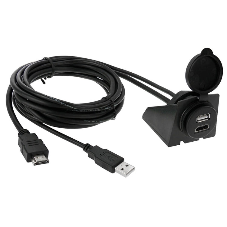 USB 2.0 & HDMI (Type-A) Male to Female Extension Cable, Length: 2m - DIY Cables by buy2fix | Online Shopping UK | buy2fix
