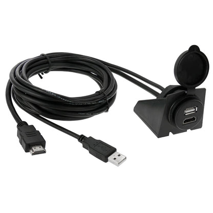 USB 2.0 & HDMI (Type-A) Male to Female Extension Cable, Length: 2m - DIY Cables by buy2fix | Online Shopping UK | buy2fix