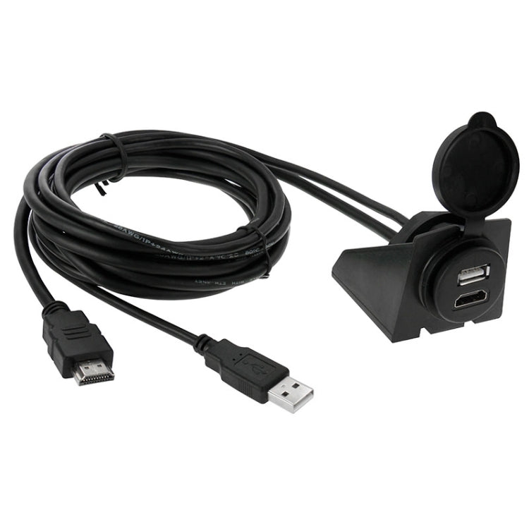 USB 2.0 & HDMI (Type-A) Male to Female Extension Cable, Length: 2m - DIY Cables by buy2fix | Online Shopping UK | buy2fix