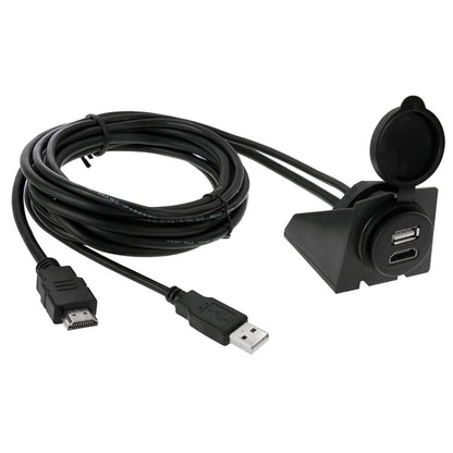 USB 2.0 & HDMI (Type-A) Male to Female Extension Cable, Length: 2m - DIY Cables by buy2fix | Online Shopping UK | buy2fix