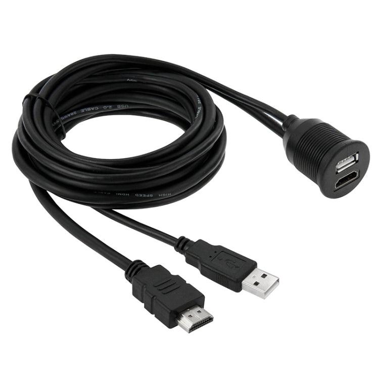 USB 2.0 & HDMI (Type-A) Male to Female Extension Cable, Length: 2m - DIY Cables by buy2fix | Online Shopping UK | buy2fix