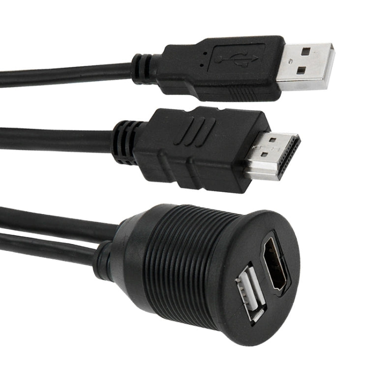 USB 2.0 & HDMI (Type-A) Male to Female Extension Cable, Length: 2m - DIY Cables by buy2fix | Online Shopping UK | buy2fix