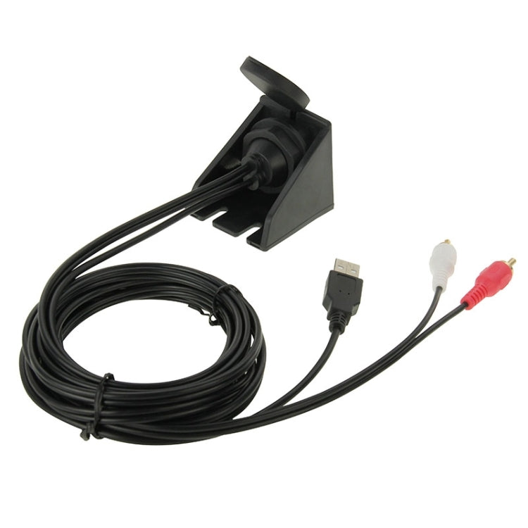 USB 2.0 & 2 RCA Male to USB 2.0 & 3.5mm Female Adapter Cable with Car Flush Mount, Length: 2m - DIY Cables by buy2fix | Online Shopping UK | buy2fix
