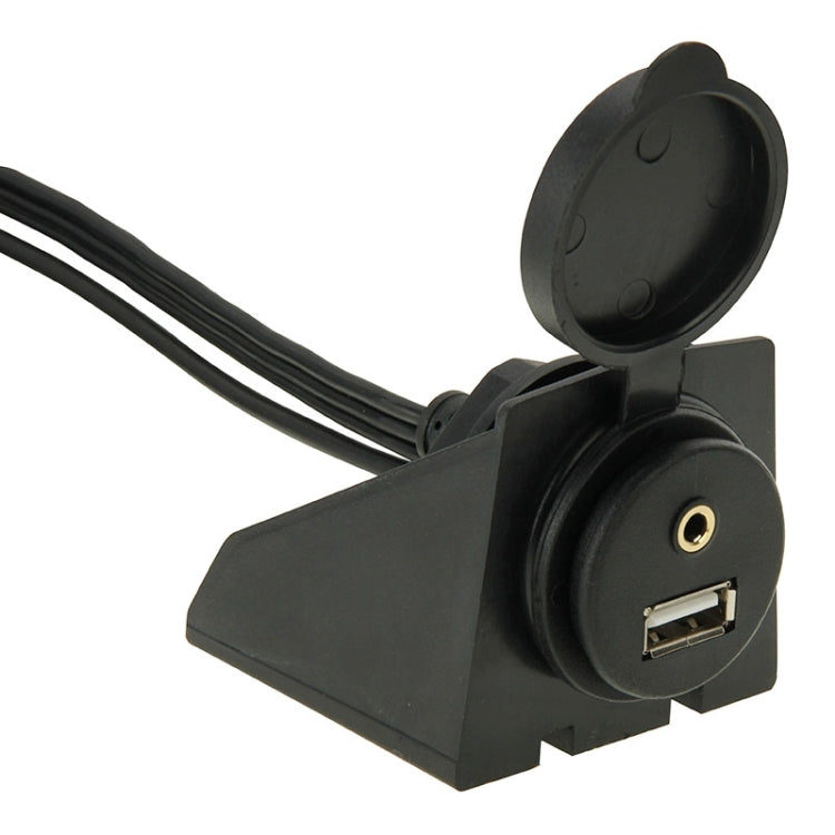 USB 2.0 & 3 RCA Male to USB 2.0 & 3.5mm Female Adapter Cable with Car Flush Mount, Length: 2m - DIY Cables by buy2fix | Online Shopping UK | buy2fix