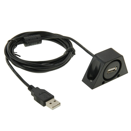USB 2.0 Male to Female Extension Cable with Car Flush Mount, Length: 2m - DIY Cables by buy2fix | Online Shopping UK | buy2fix
