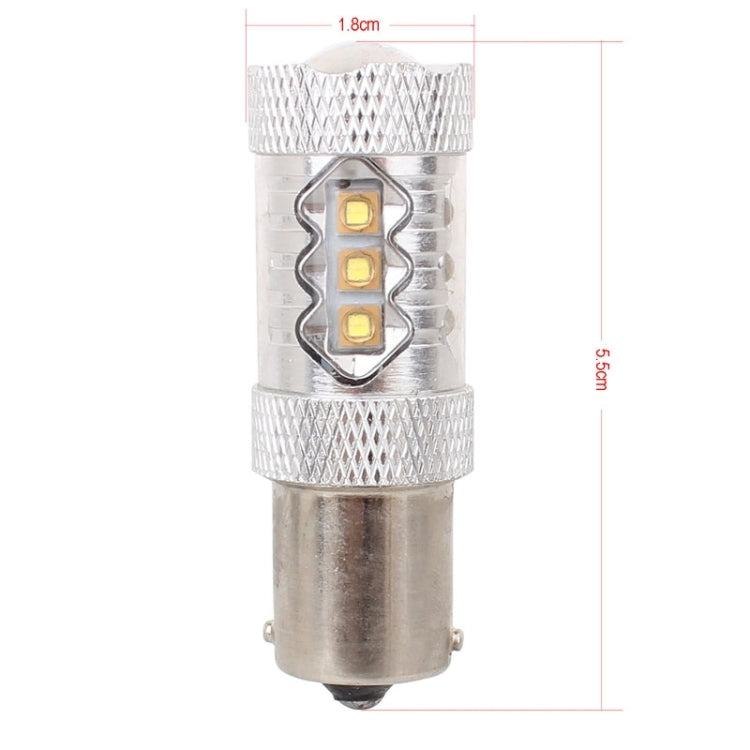 1156/BA15S 80W 800LM 6500K White Light 16-3535-LEDs Car Backup Light , Constant Current , DC12-24V - Brake Lights by buy2fix | Online Shopping UK | buy2fix