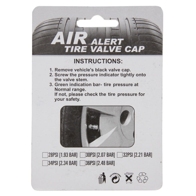 4 PCS 2.4 Bar Tire Pressure Detection Screw Cap - Tire Pressure Gauges by buy2fix | Online Shopping UK | buy2fix