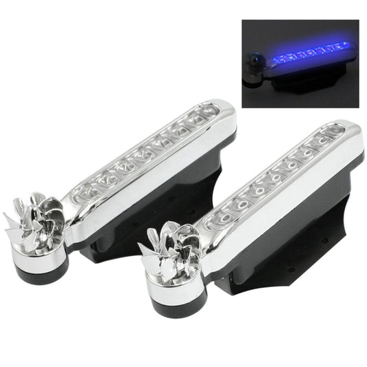 2 PCS 8 Blue LED Bulbs Wind Powered Decorative Car Lights - Running Lights by buy2fix | Online Shopping UK | buy2fix