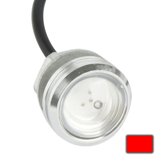 3 W Wasserdichtes Adlerauge-Licht, rotes LED-Licht für Fahrzeuge, Kabellänge: 60 cm (Silber)