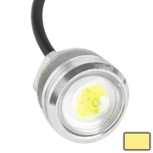 3W Waterproof Eagle Eye Light Warm White LED Light for Vehicles, Cable Length: 60cm(Silver) - Eagle Eye Lamps by buy2fix | Online Shopping UK | buy2fix