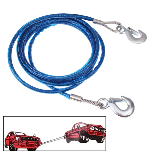 5 Tons Steel Vehicle Towing Cable Rope, Length: 4m(Blue) - Towing Bars by buy2fix | Online Shopping UK | buy2fix
