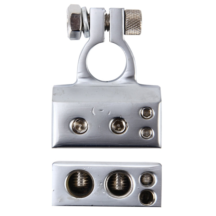 Positive & Negative Set 0 / 4 / 8 AWG Car Battery Terminals(Silver) - Booster Cable & Clip by buy2fix | Online Shopping UK | buy2fix