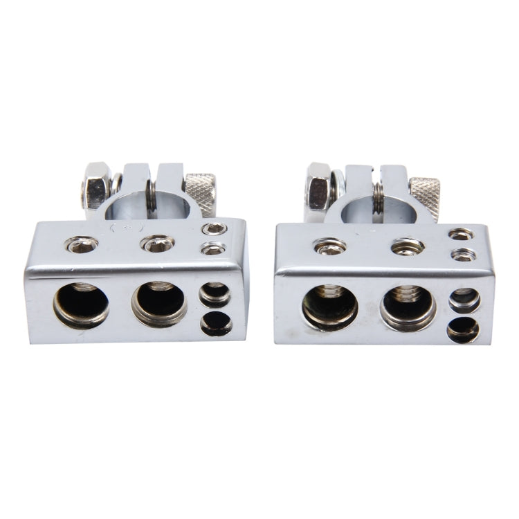 Positive & Negative Set 0 / 4 / 8 AWG Car Battery Terminals(Silver) - Booster Cable & Clip by buy2fix | Online Shopping UK | buy2fix