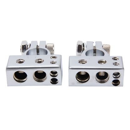 Positive & Negative Set 0 / 4 / 8 AWG Car Battery Terminals(Silver) - Booster Cable & Clip by buy2fix | Online Shopping UK | buy2fix