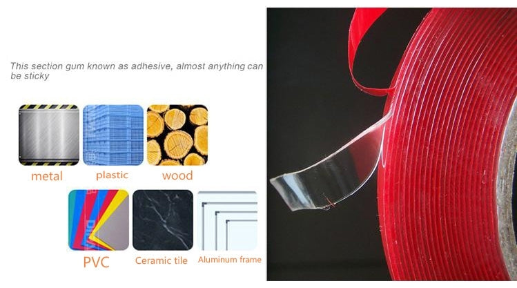 Universal Transparent Double Sided Adhesive Tape, Width: 0.8cm, Length: 2m by buy2fix