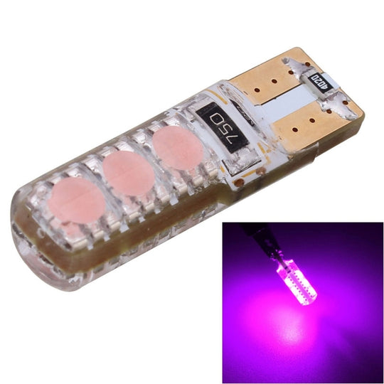 10 pièces T10 3W 300LM Silicone 6 LED SMD 5050 lampe de feux de gabarit de voiture, DC 12V