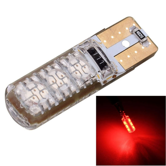 10 pièces T10 3W 300LM Silicone 6 LED SMD 5050 lampe de feux de gabarit de voiture, DC 12V