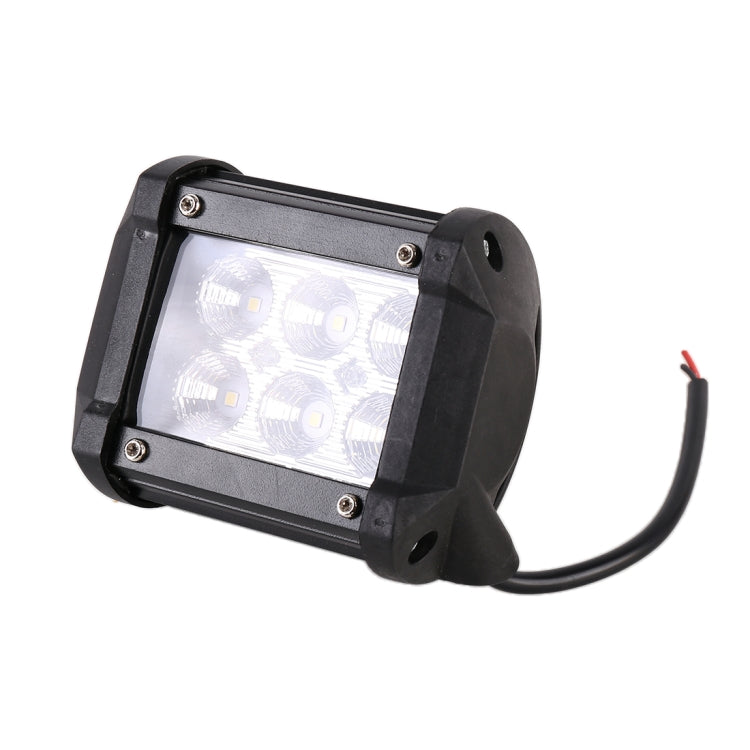 18W  6 LED White Light Floodlight Engineering Lamp / Waterproof IP67 SUVs Light, DC 10-30V(Black) - Work Lights by buy2fix | Online Shopping UK | buy2fix