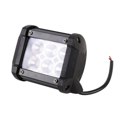 18W  6 LED White Light Floodlight Engineering Lamp / Waterproof IP67 SUVs Light, DC 10-30V(Black) - Work Lights by buy2fix | Online Shopping UK | buy2fix