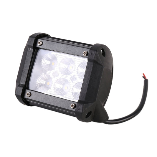 18W  6 LED White Light Floodlight Engineering Lamp / Waterproof IP67 SUVs Light, DC 10-30V(Black) - Work Lights by buy2fix | Online Shopping UK | buy2fix