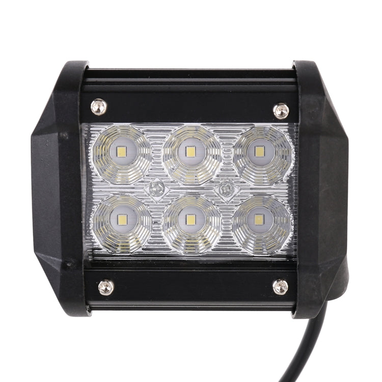 18W  6 LED White Light Floodlight Engineering Lamp / Waterproof IP67 SUVs Light, DC 10-30V(Black) - Work Lights by buy2fix | Online Shopping UK | buy2fix