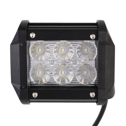 18W  6 LED White Light Floodlight Engineering Lamp / Waterproof IP67 SUVs Light, DC 10-30V(Black) - Work Lights by buy2fix | Online Shopping UK | buy2fix